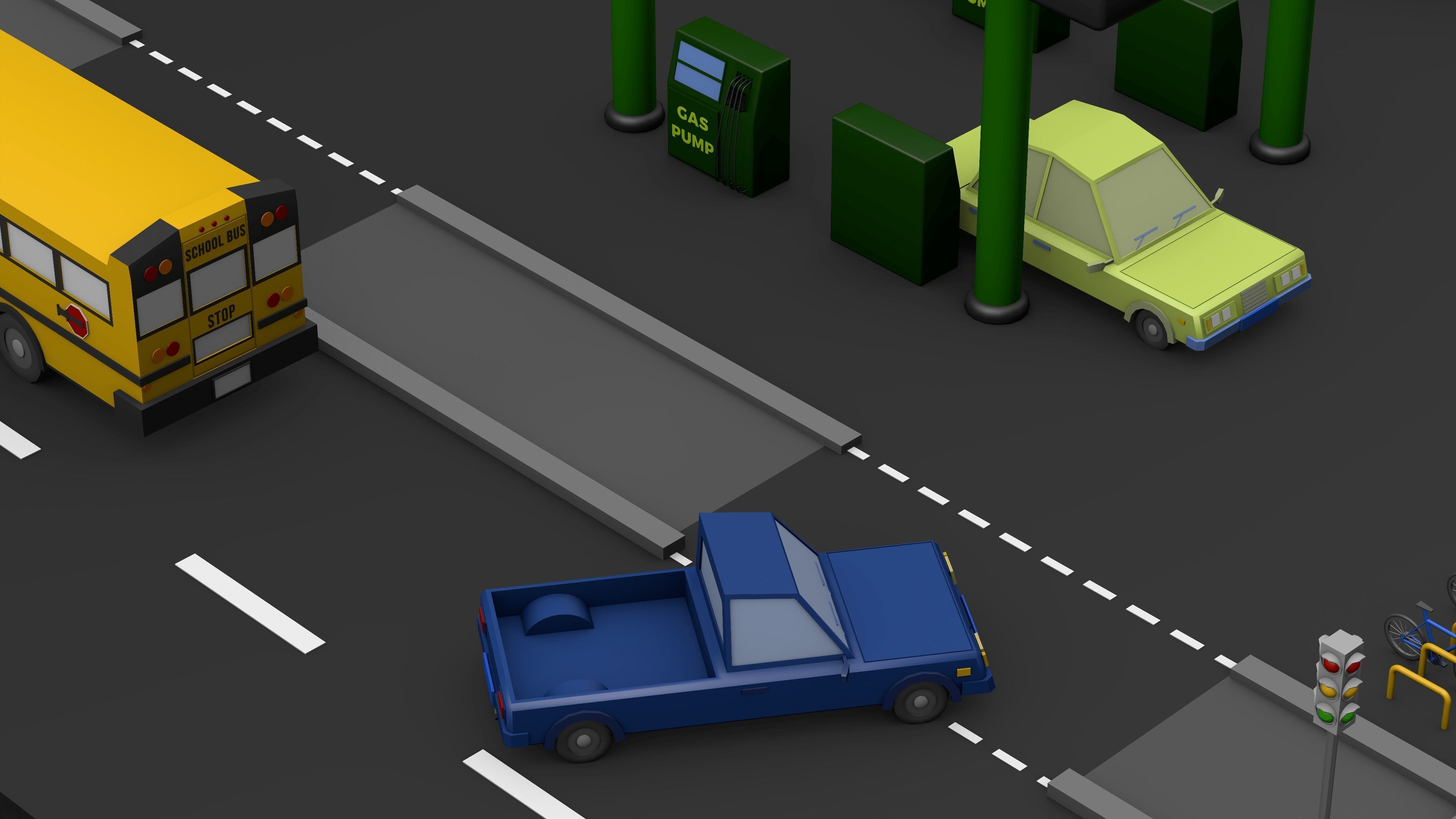 Gas Station Low Poly Low-poly 3D model_15