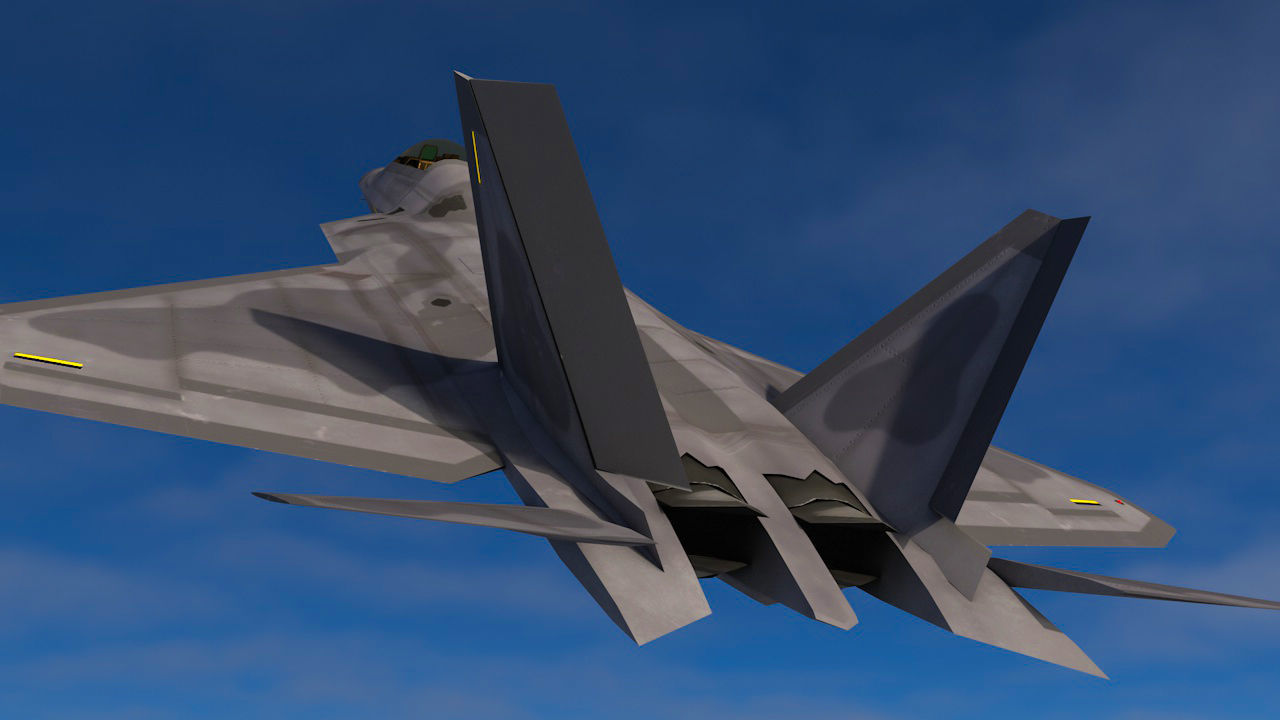 3D model F-22A Raptor Animated Unity-Unreal Ready VR / AR / low-poly ...