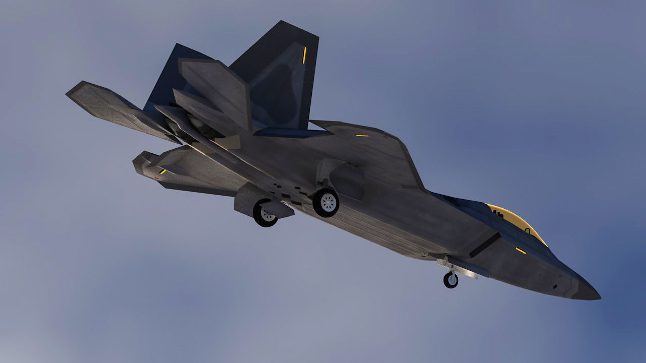 3D model F-22A Raptor Animated Unity-Unreal Ready VR / AR / low-poly ...