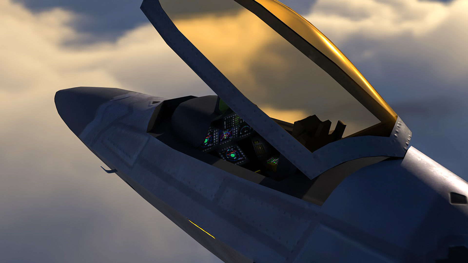 3D model F-22A Raptor Animated Unity-Unreal Ready VR / AR / low-poly ...