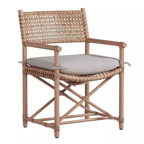 LACED RAWHIDE ARM CHAIR by Bakerfurniture