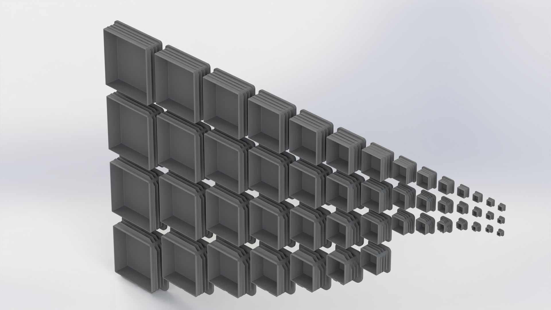 Set of square plugs Low-poly 3D model_1