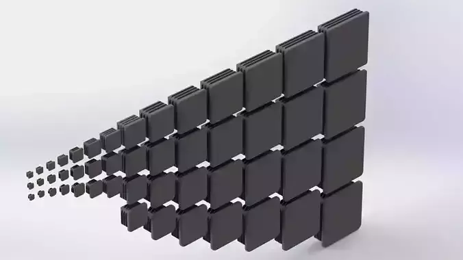 Set of square plugs Low-poly 3D model