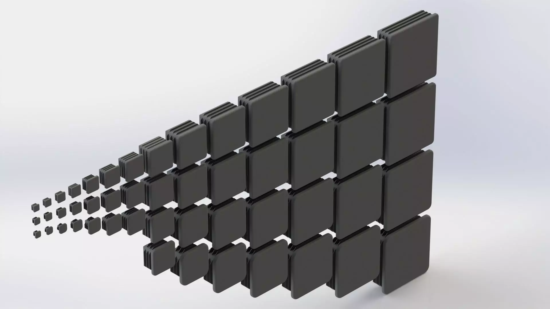 Set of square plugs Low-poly 3D model_0