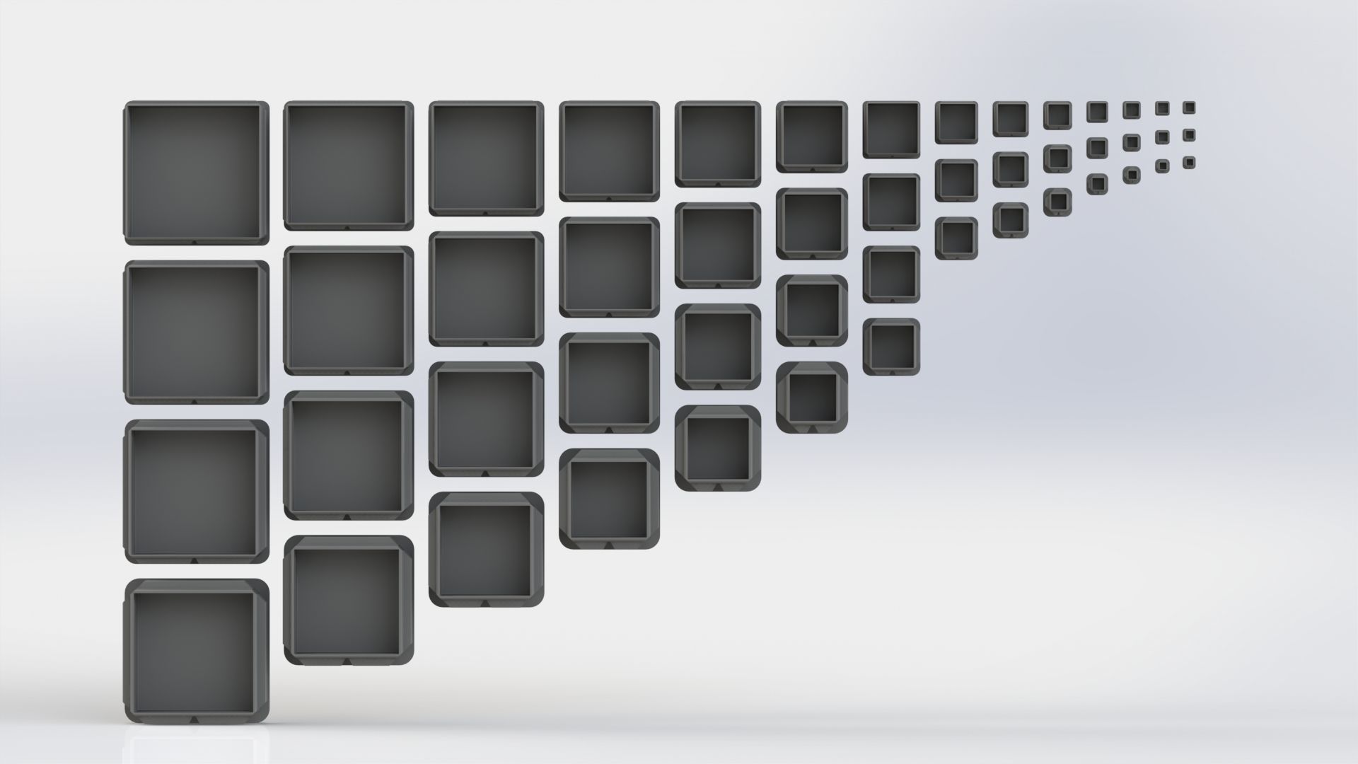 Set of square plugs Low-poly 3D model_3