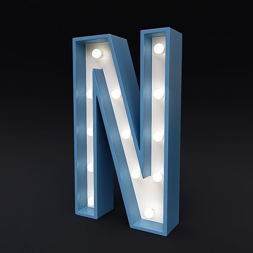 Marquee letter N led glow sign 3dmodel 3D model