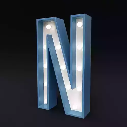 Marquee letter N led glow sign 3dmodel 3D model