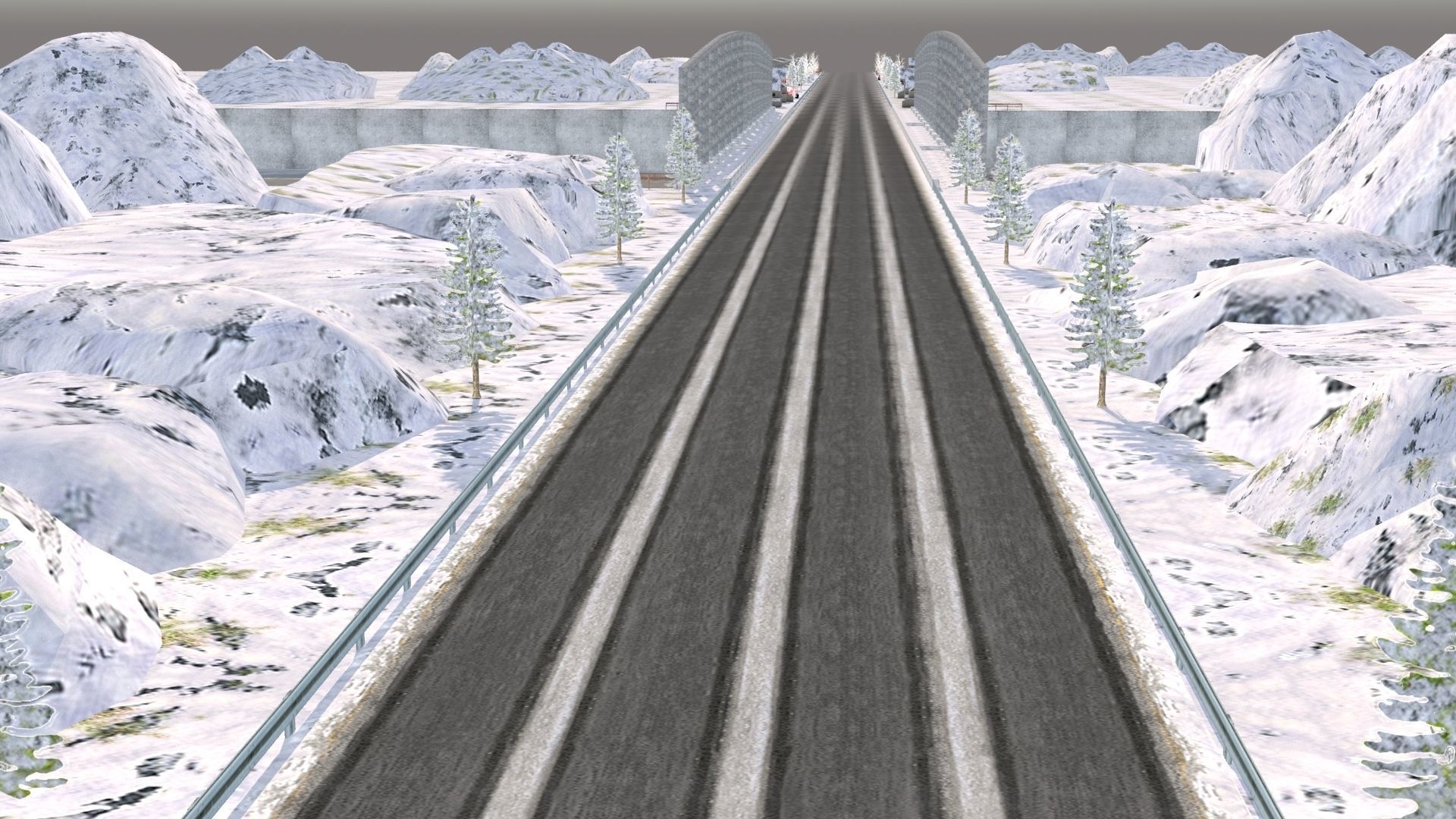 Snow Hill Bridge Racing Challenge 3D Model Kit 2025 Low-poly 3D model_11