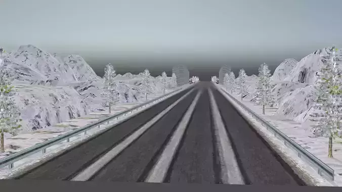 Snow Hill Bridge Racing Challenge 3D Model Kit 2025 Low-poly 3D model