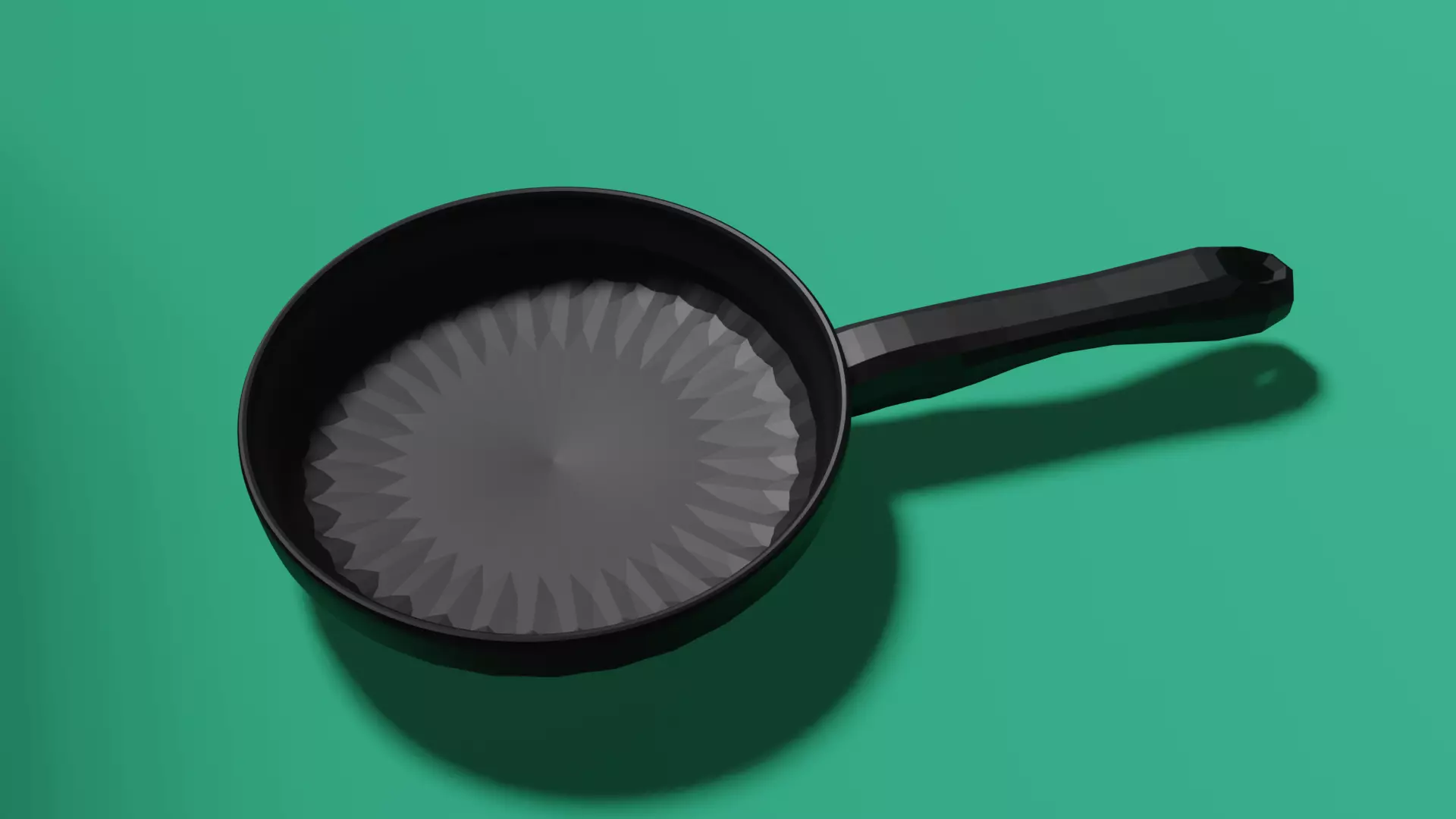 3D pan frying Low-poly 3D model_0