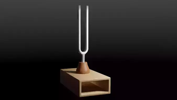 Tuning Fork 440 Hz Low-poly 3D model