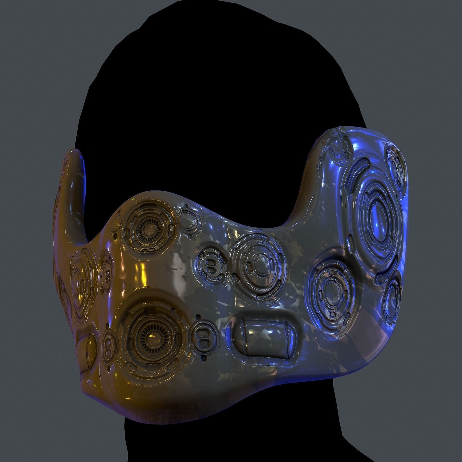 Gas mask helmet scifi Low-poly character art game space Low-poly 3D model_5