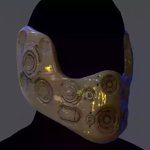 Gas mask helmet scifi Low-poly character art game space