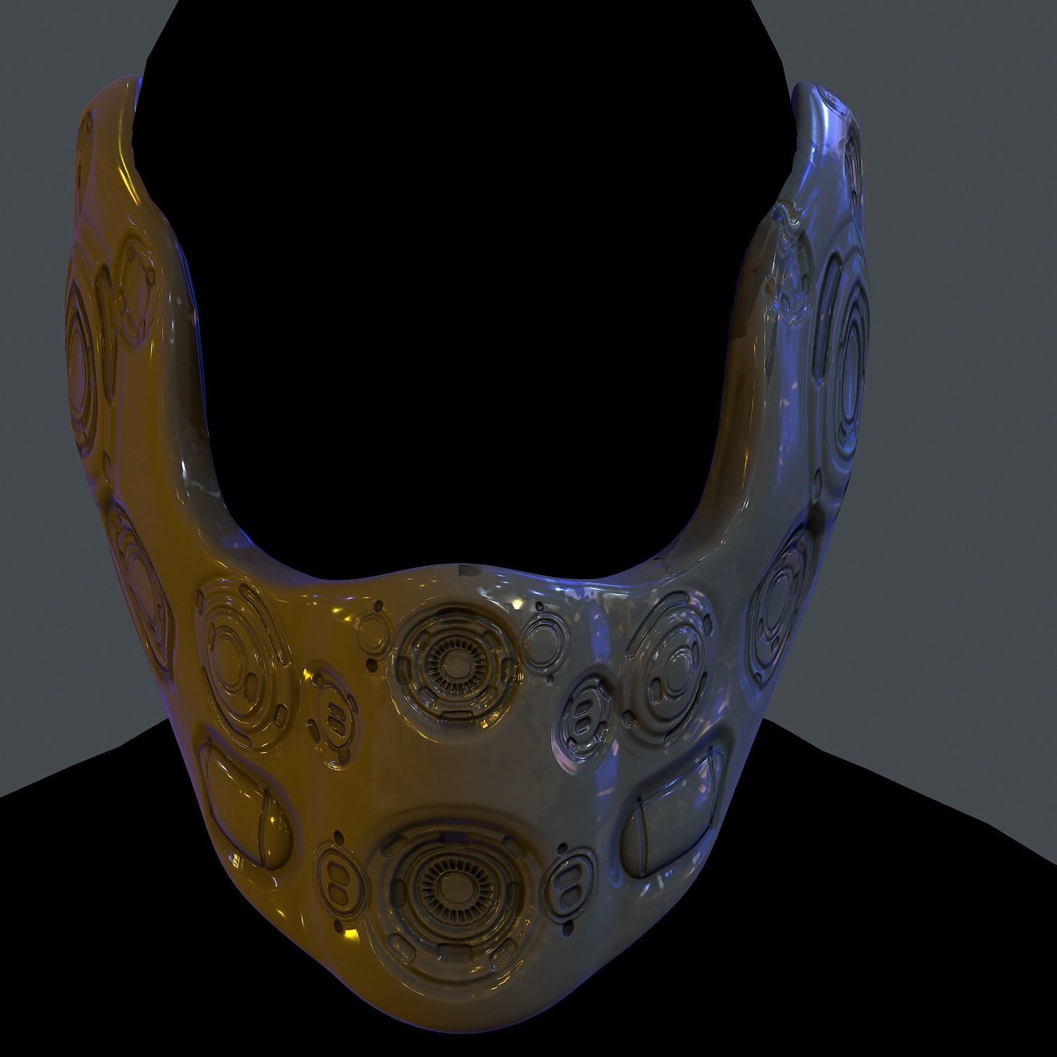 Gas mask helmet scifi Low-poly character art game space Low-poly 3D model_3