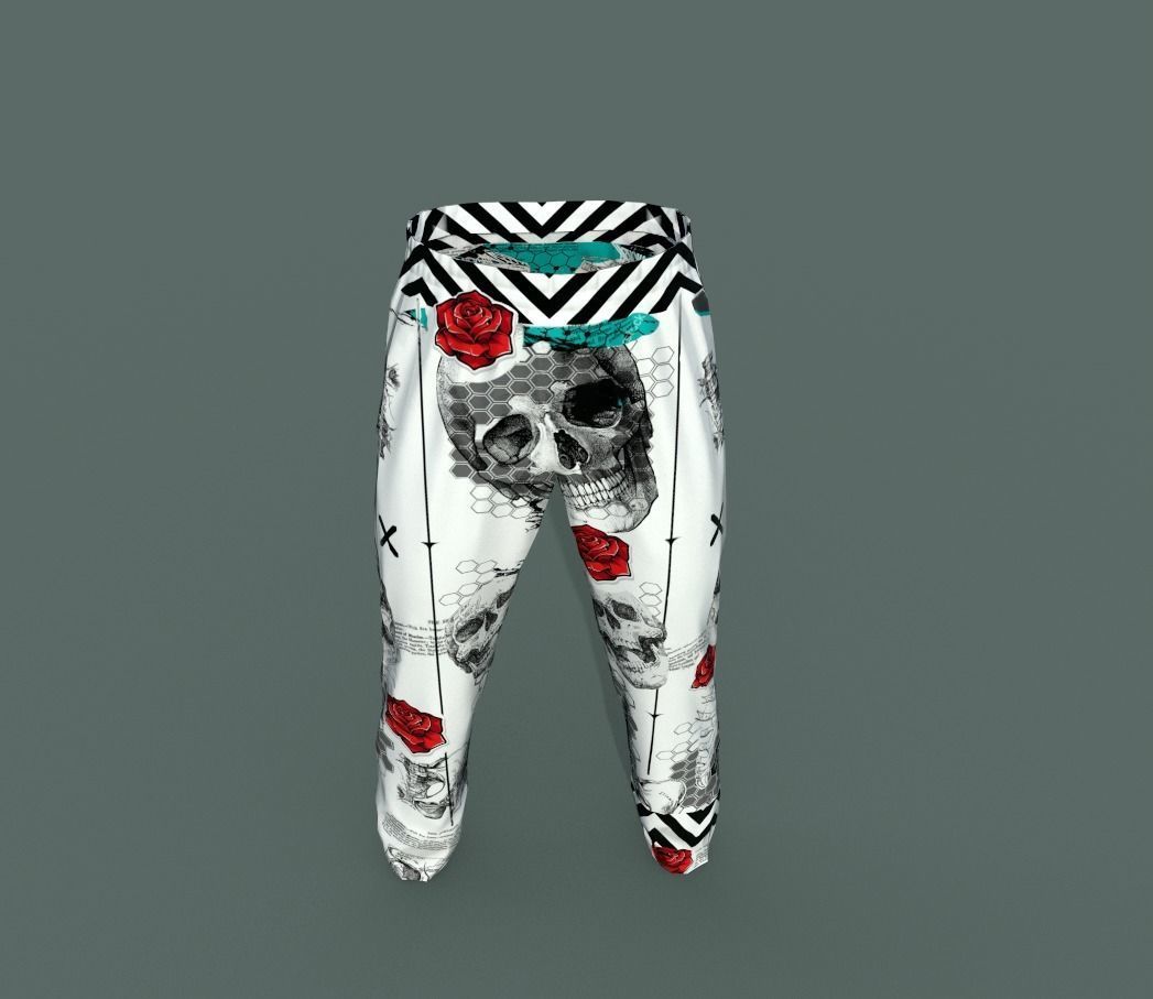 Sport pants Low-poly 3D model_9