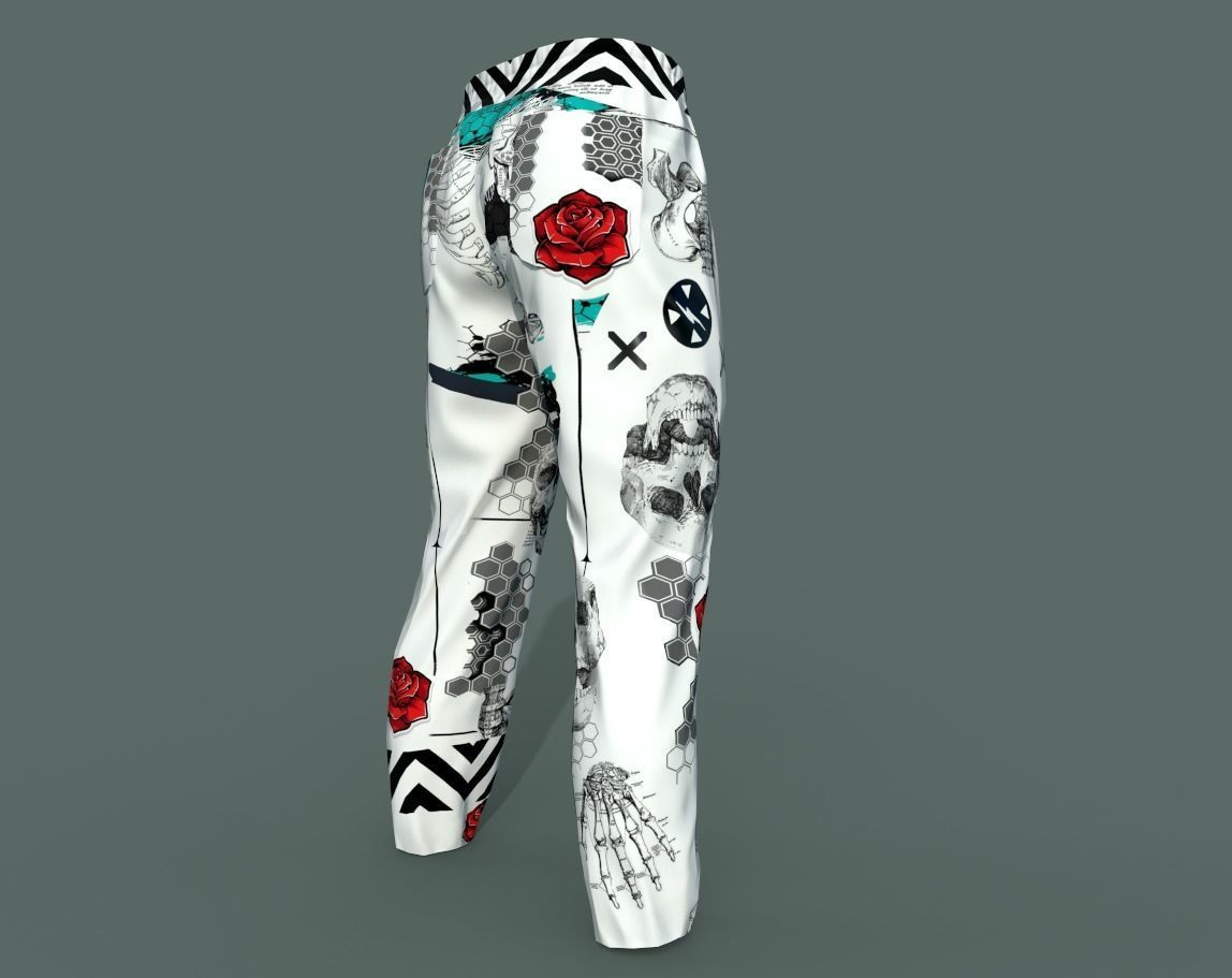 Sport pants Low-poly 3D model_7