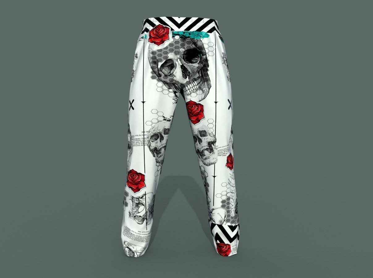 Sport pants Low-poly 3D model_2