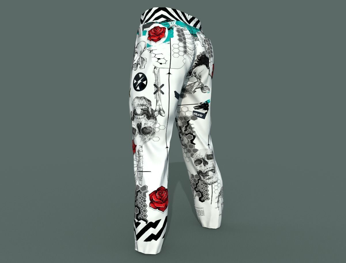 Sport pants Low-poly 3D model_5