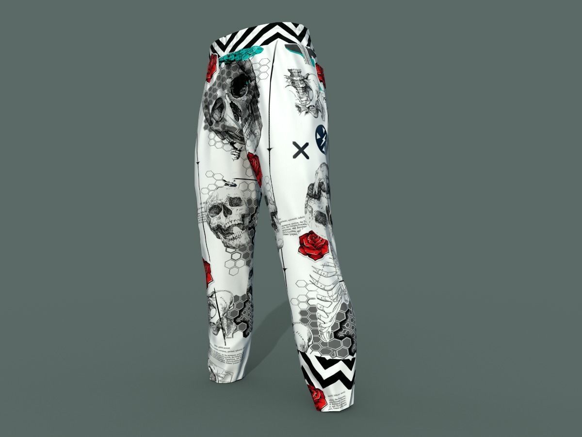 Sport pants Low-poly 3D model_3