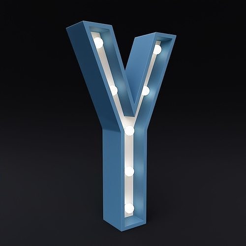 Marquee letter Y led glow sign 3dmodel 3D model