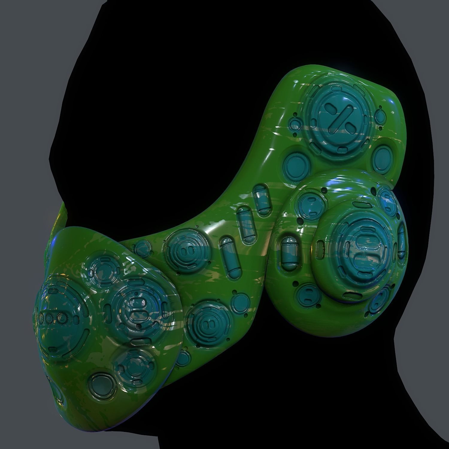 Gas mask helmet scifi  character game space Low-poly printable  Low-poly 3D model_5