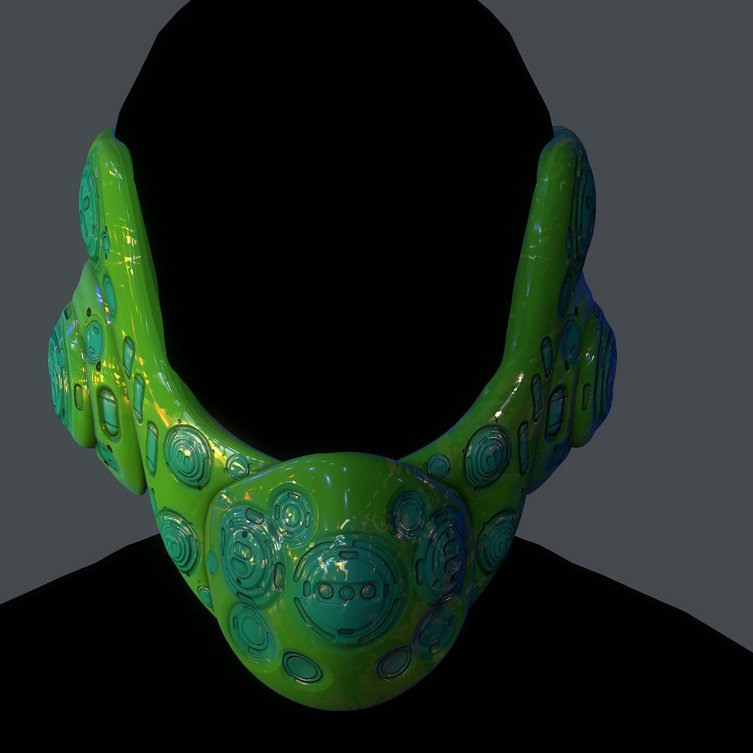 Gas mask helmet scifi  character game space Low-poly printable  Low-poly 3D model_3