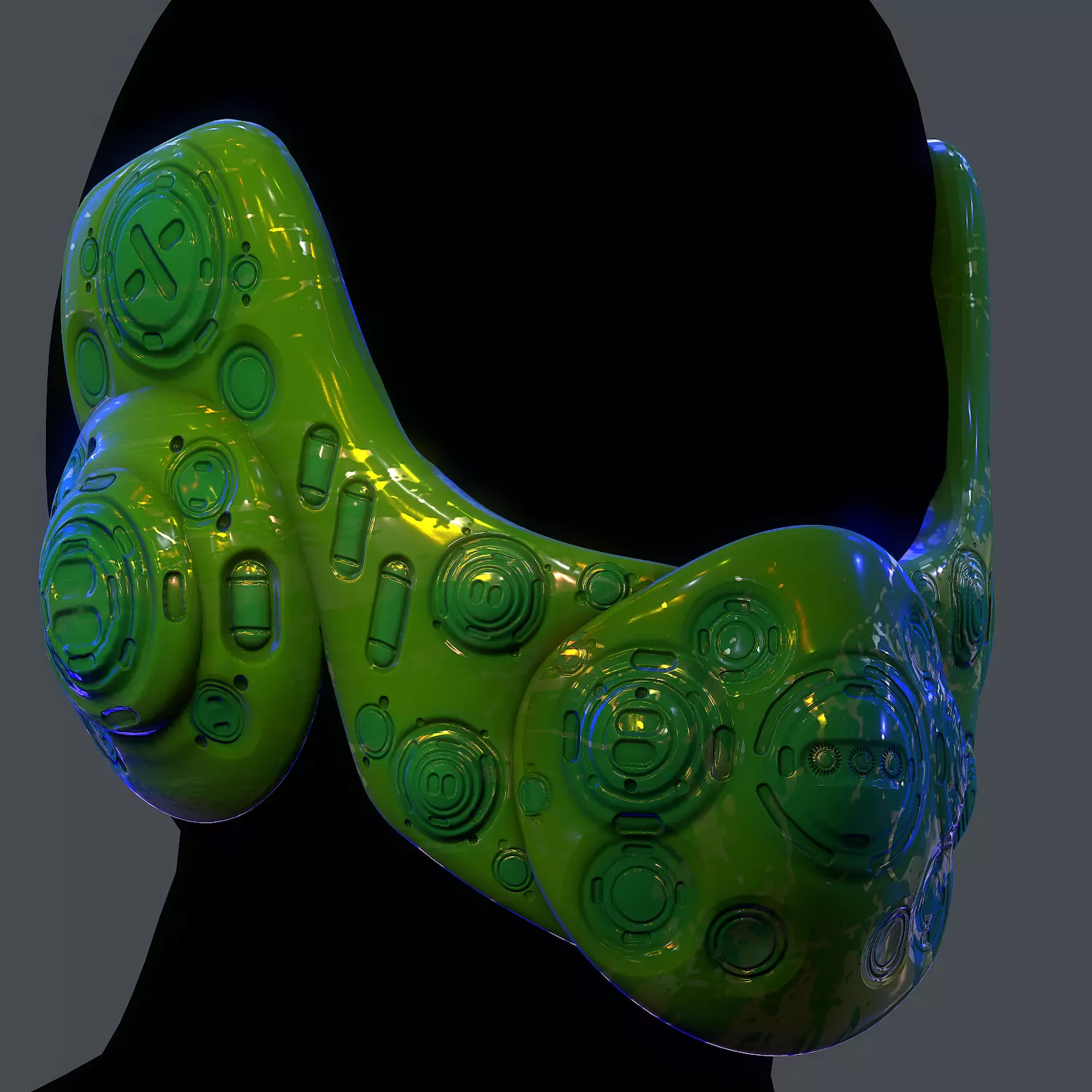 Gas mask helmet scifi  character game space Low-poly printable  Low-poly 3D model_0