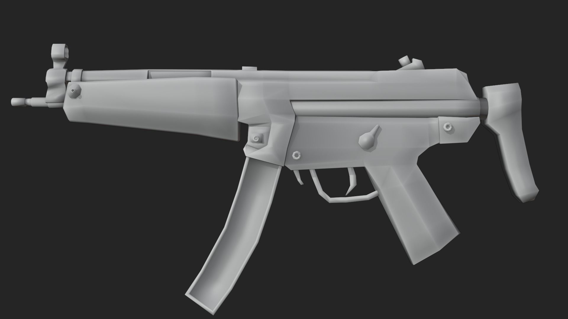 MP5 3D MODEL gun Low-poly 3D model_2