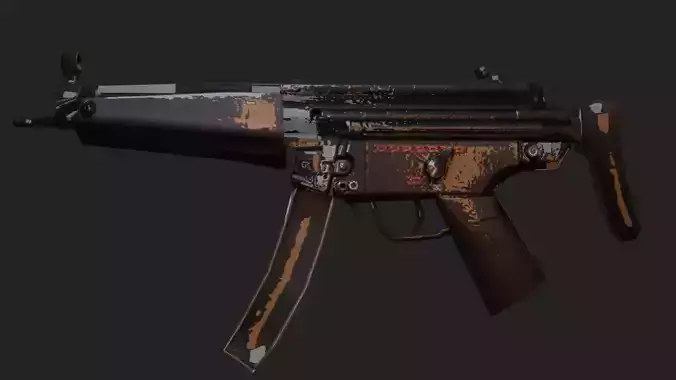 MP5 3D MODEL gun Low-poly 3D model