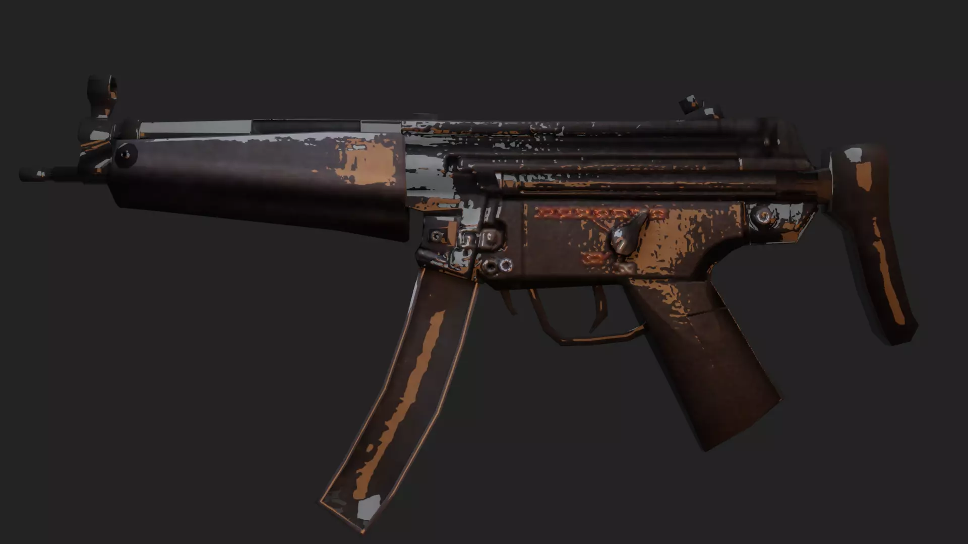 MP5 3D MODEL gun Low-poly 3D model_0