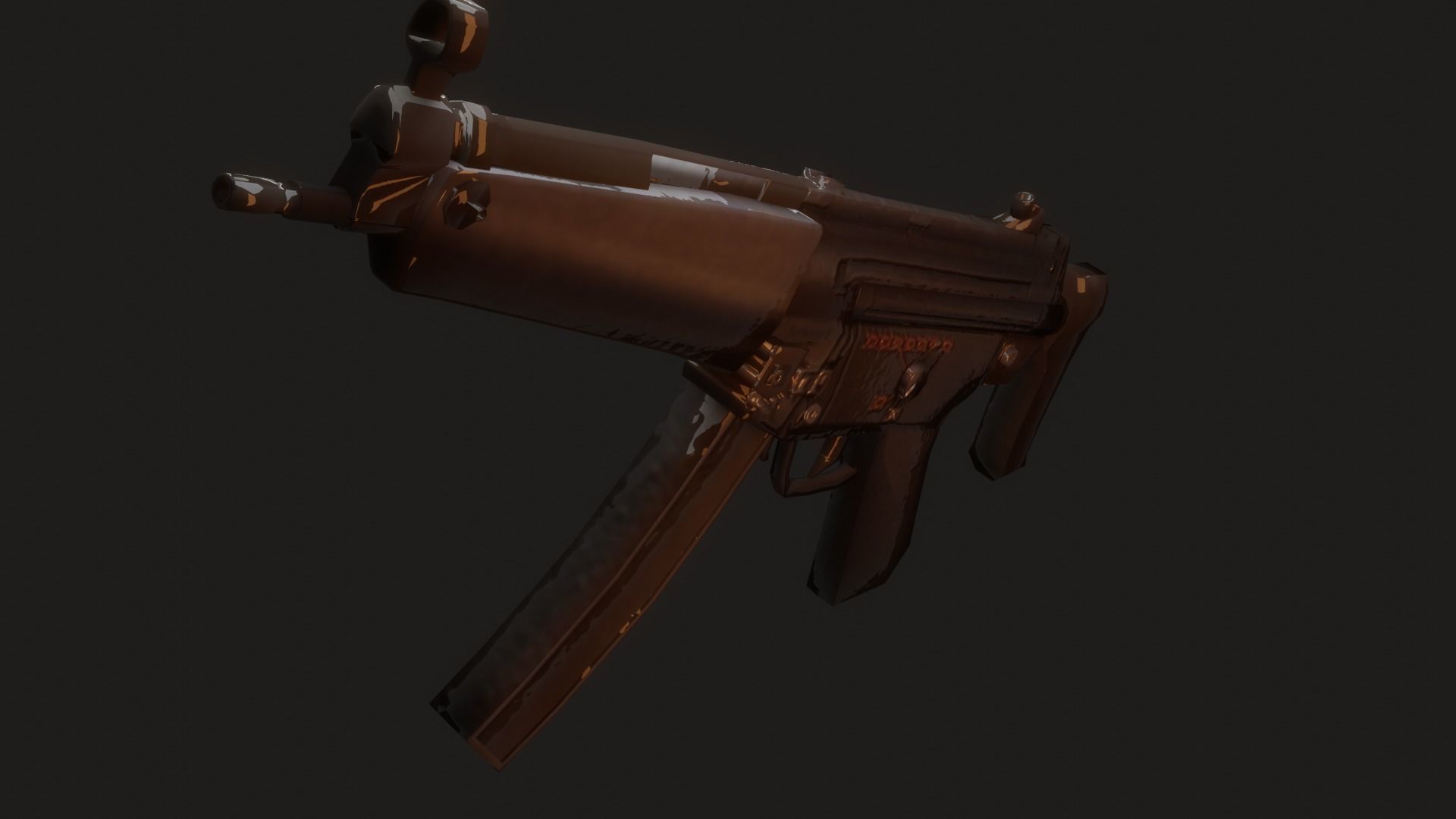 MP5 3D MODEL gun Low-poly 3D model_3
