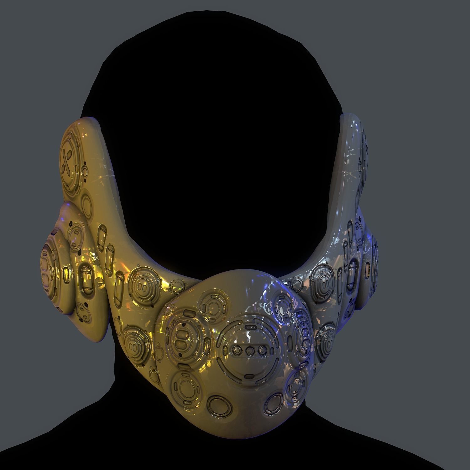 Gas mask helmet scifi Low-poly character  game space printable Low-poly 3D model_11