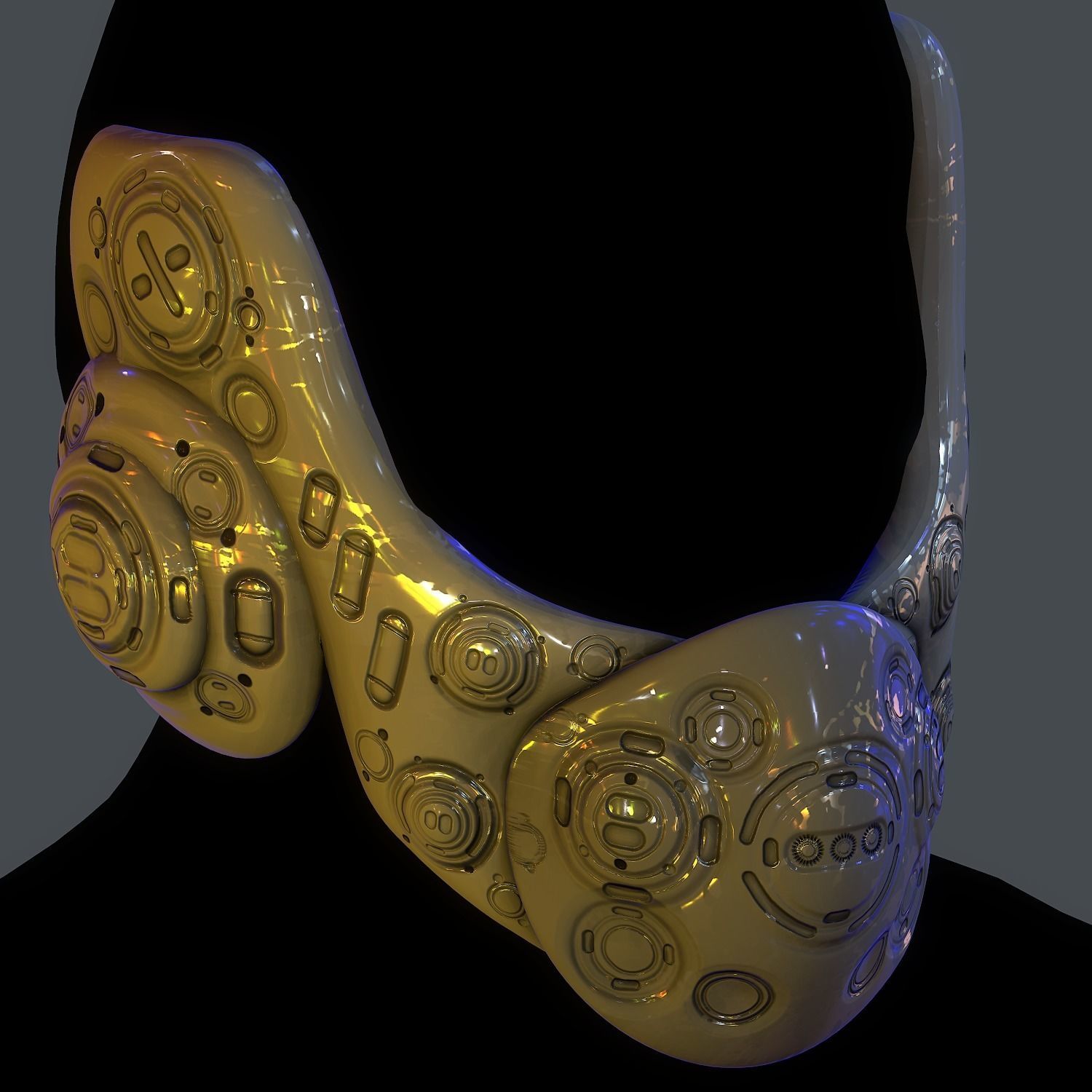 Gas mask helmet scifi Low-poly character  game space printable Low-poly 3D model_8