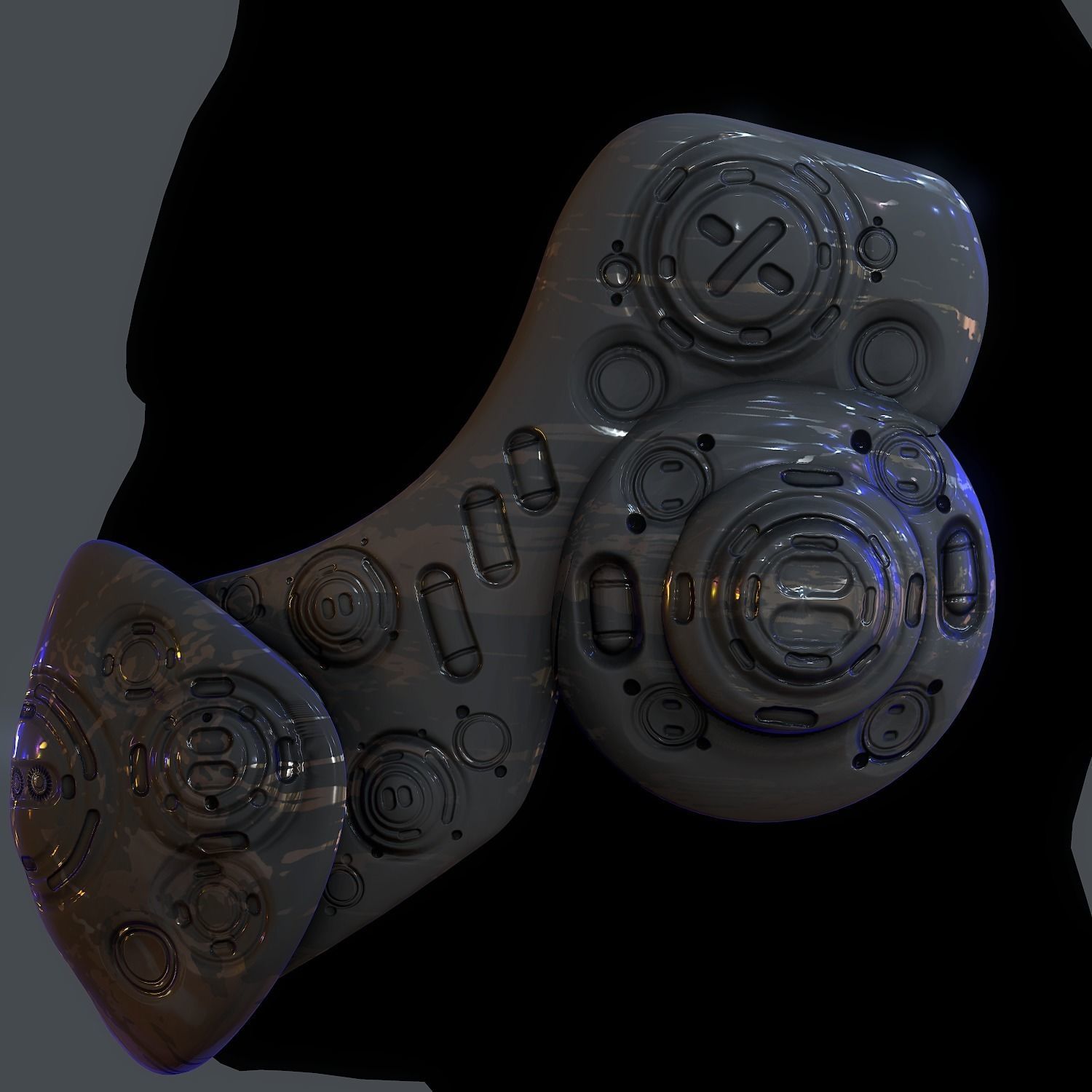 Gas mask helmet scifi Low-poly character  game space printable Low-poly 3D model_5