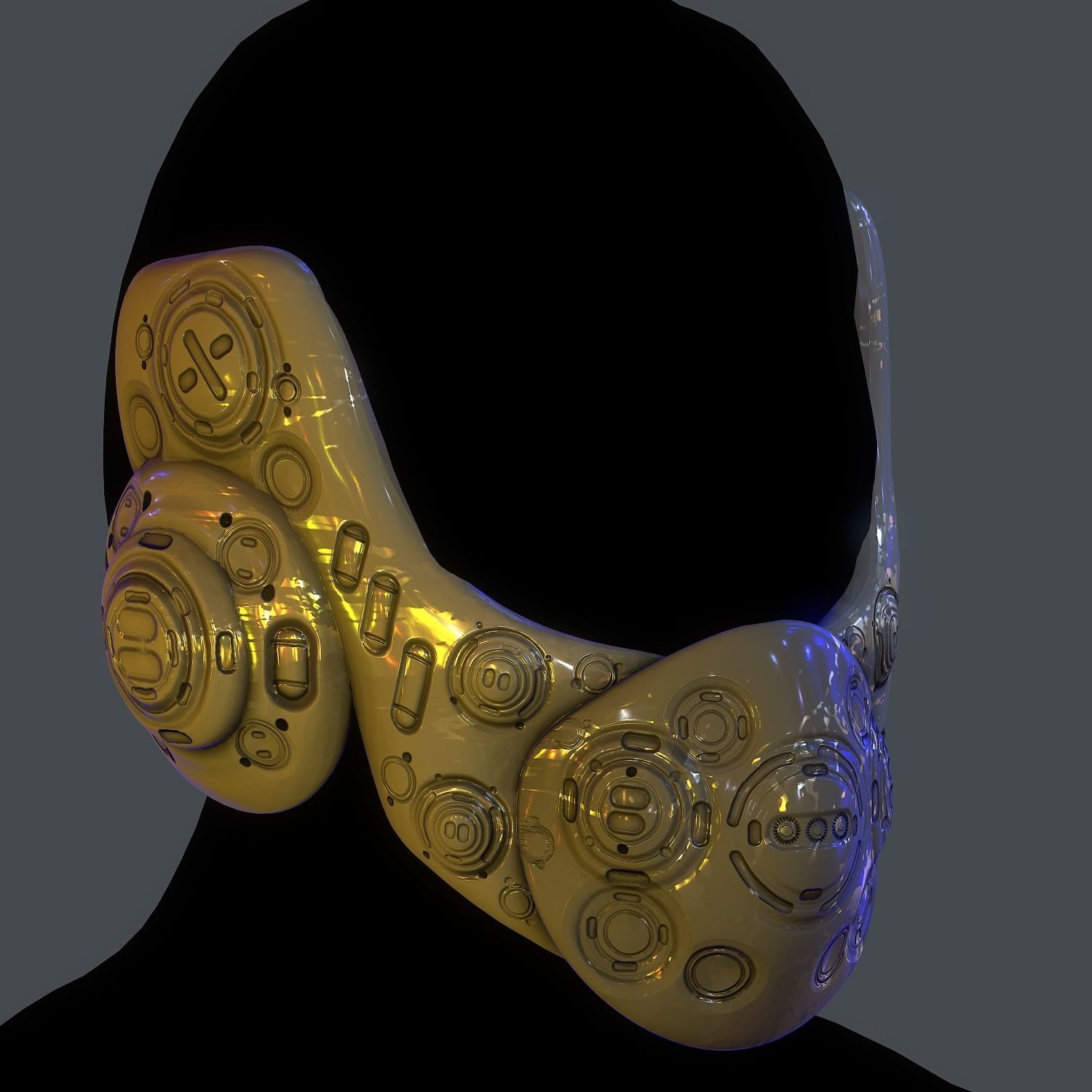 Gas mask helmet scifi Low-poly character  game space printable Low-poly 3D model_1