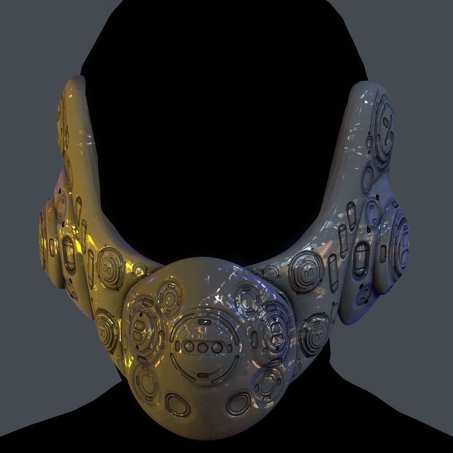 Gas mask helmet scifi Low-poly character  game space printable Low-poly 3D model_2