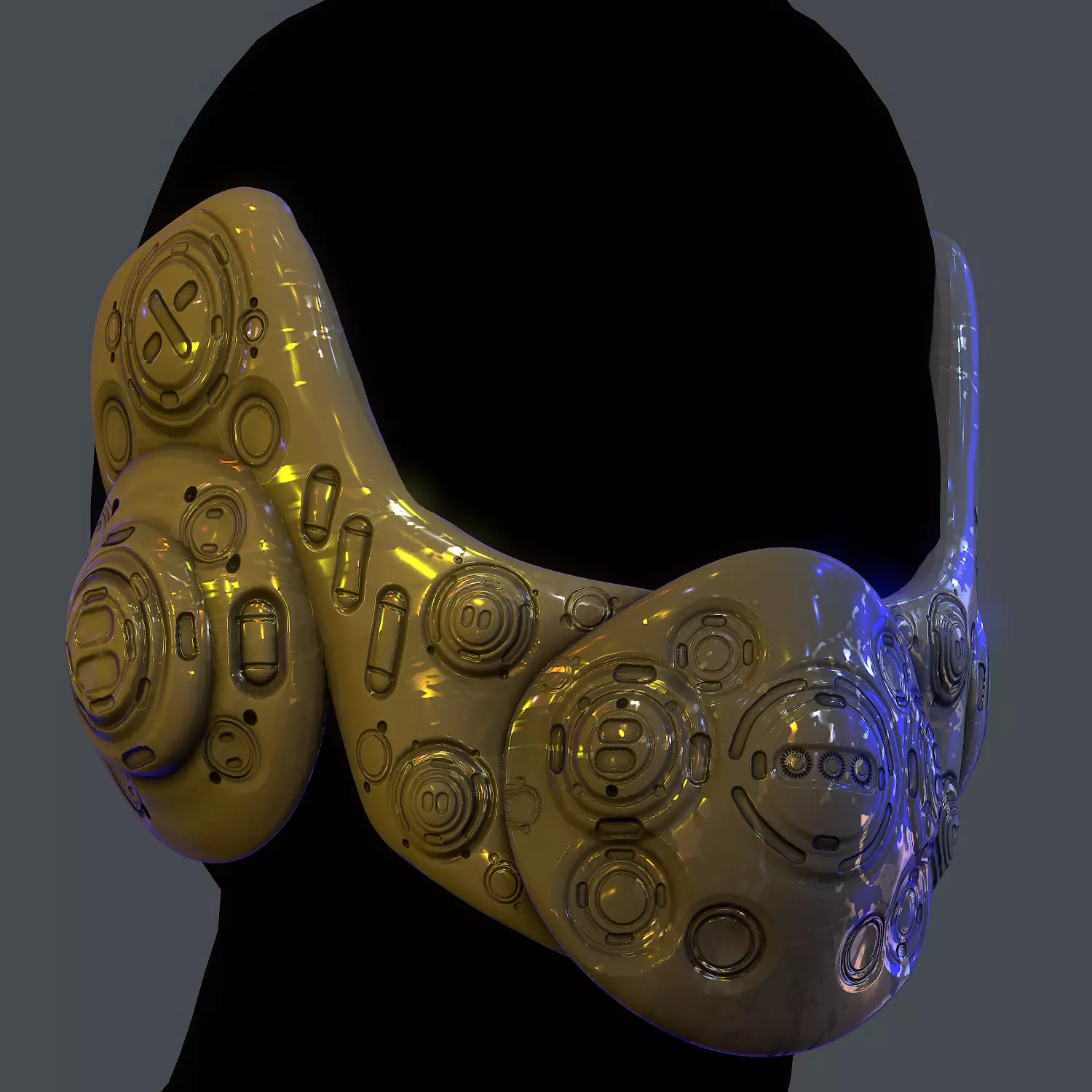 Gas mask helmet scifi Low-poly character  game space printable Low-poly 3D model_0