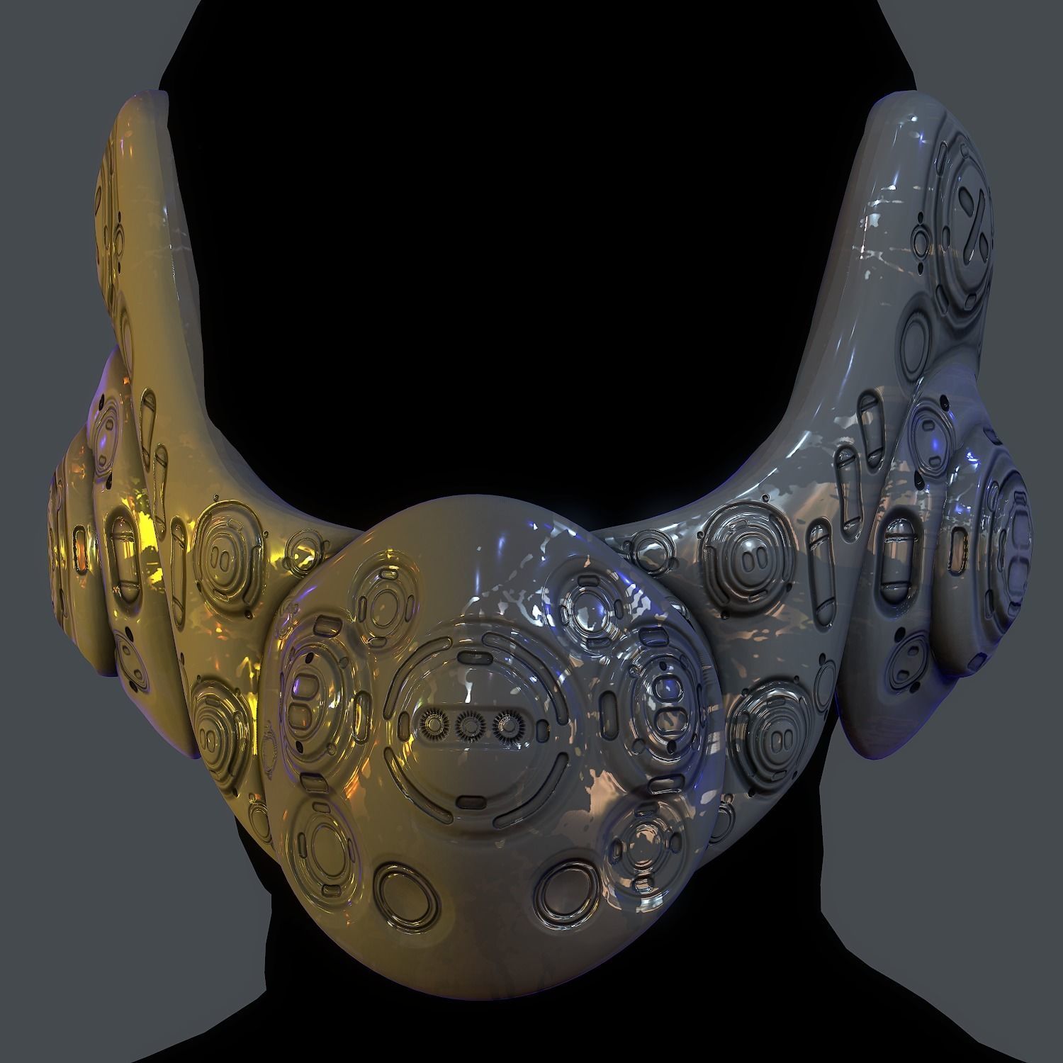 Gas mask helmet scifi Low-poly character  game space printable Low-poly 3D model_3