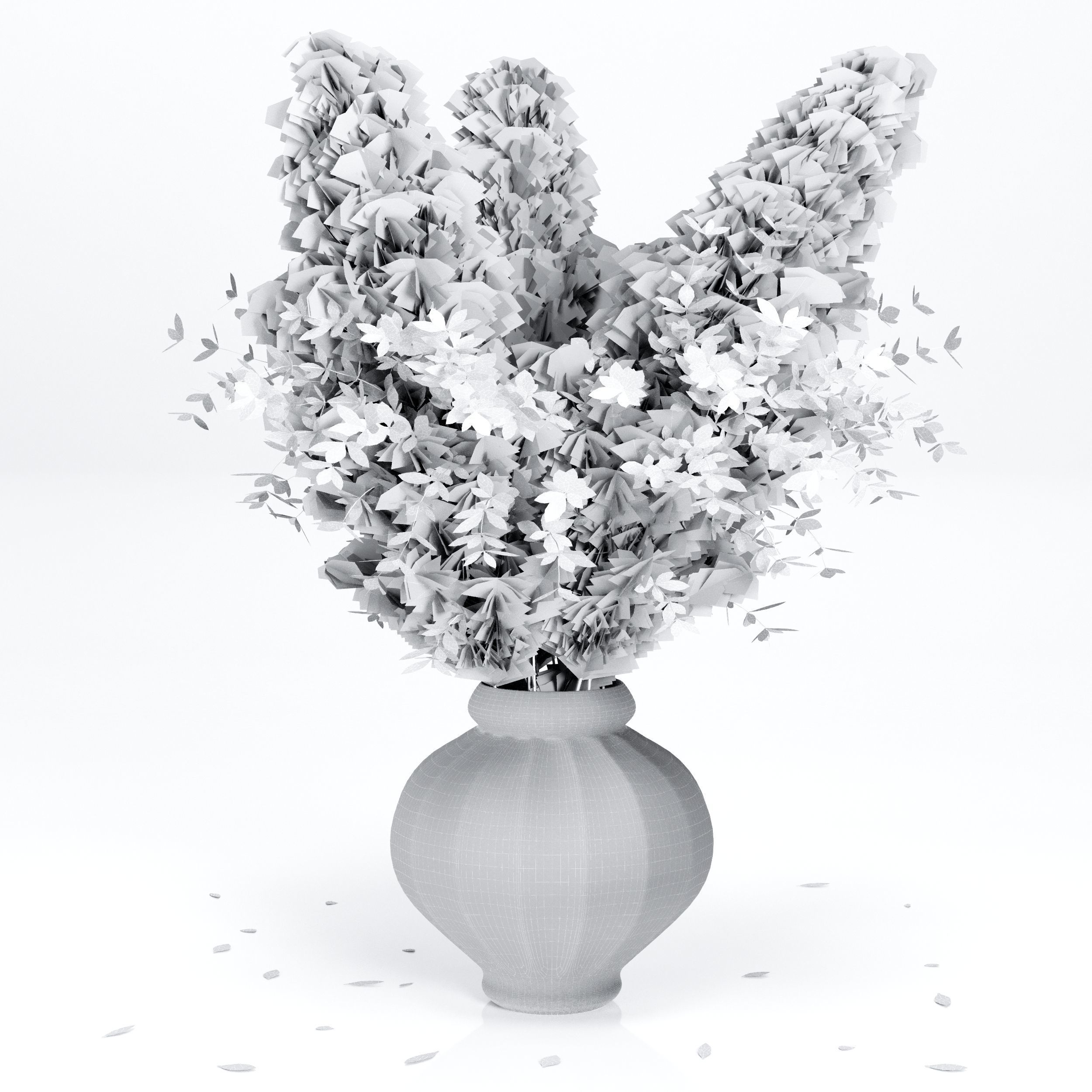  Bouquet03 Dry pampas and Red leafs 3D model_5