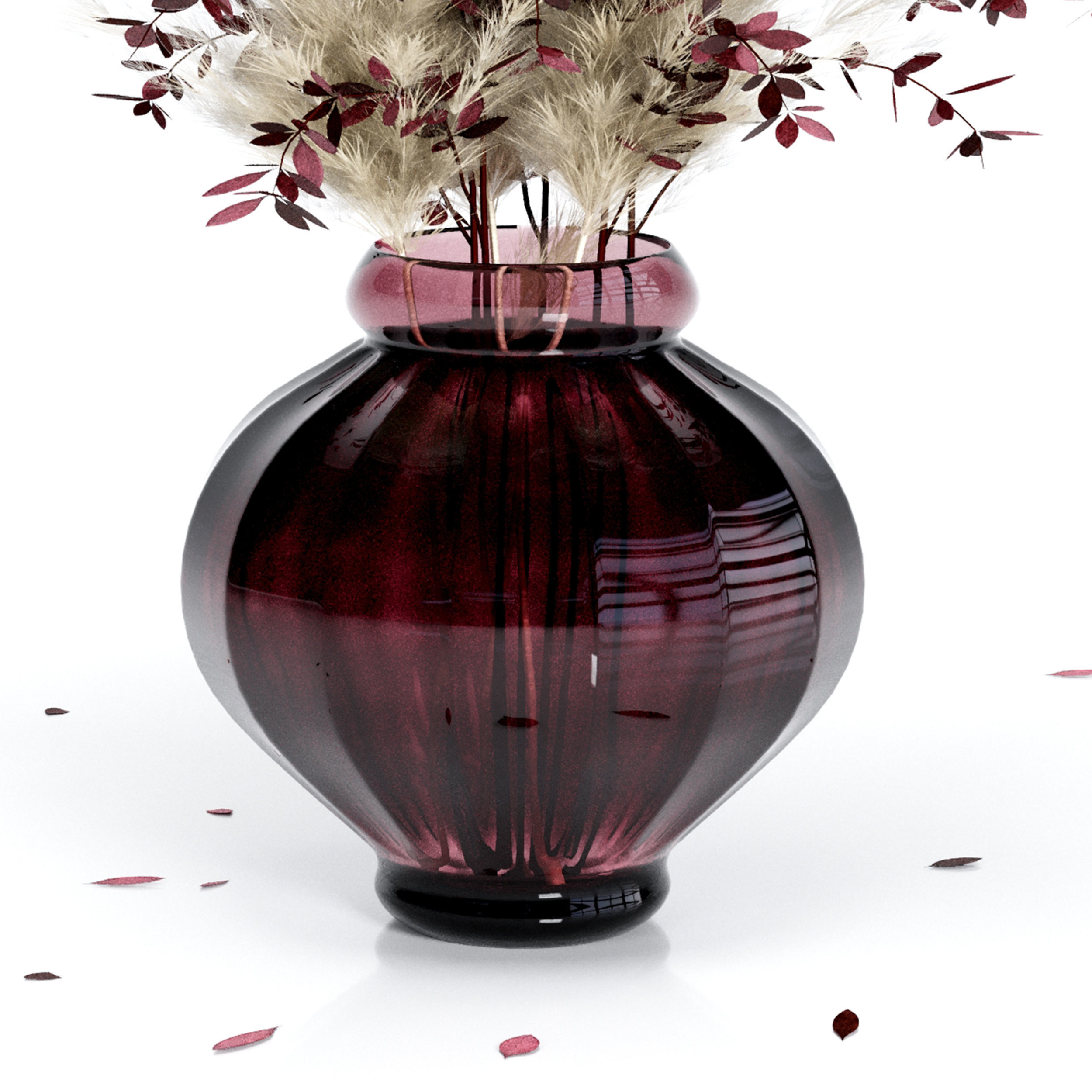  Bouquet03 Dry pampas and Red leafs 3D model_3