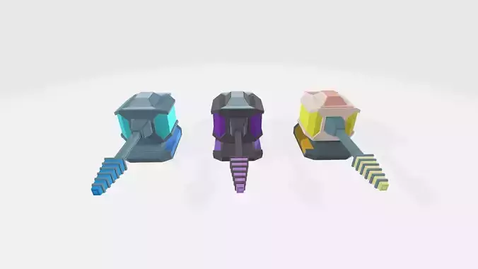 Free Low poly laser turret