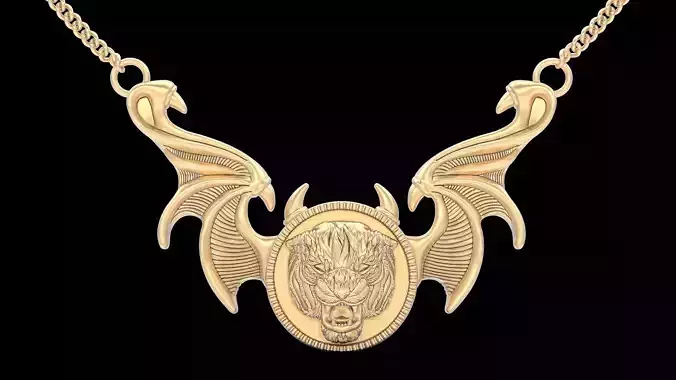 Tiger pendant silver gold  jewelry printable 3D model