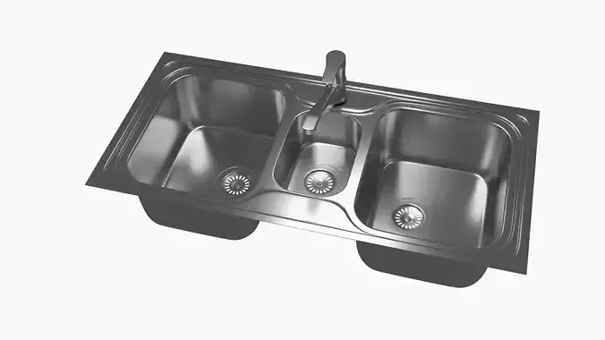 Triple sink 3D model