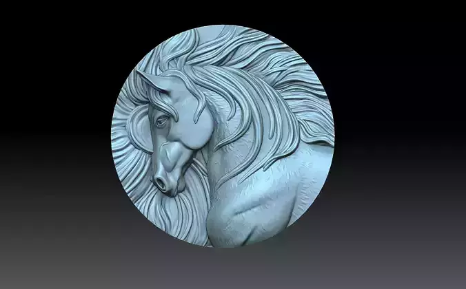 A horse with a mane 3D print model