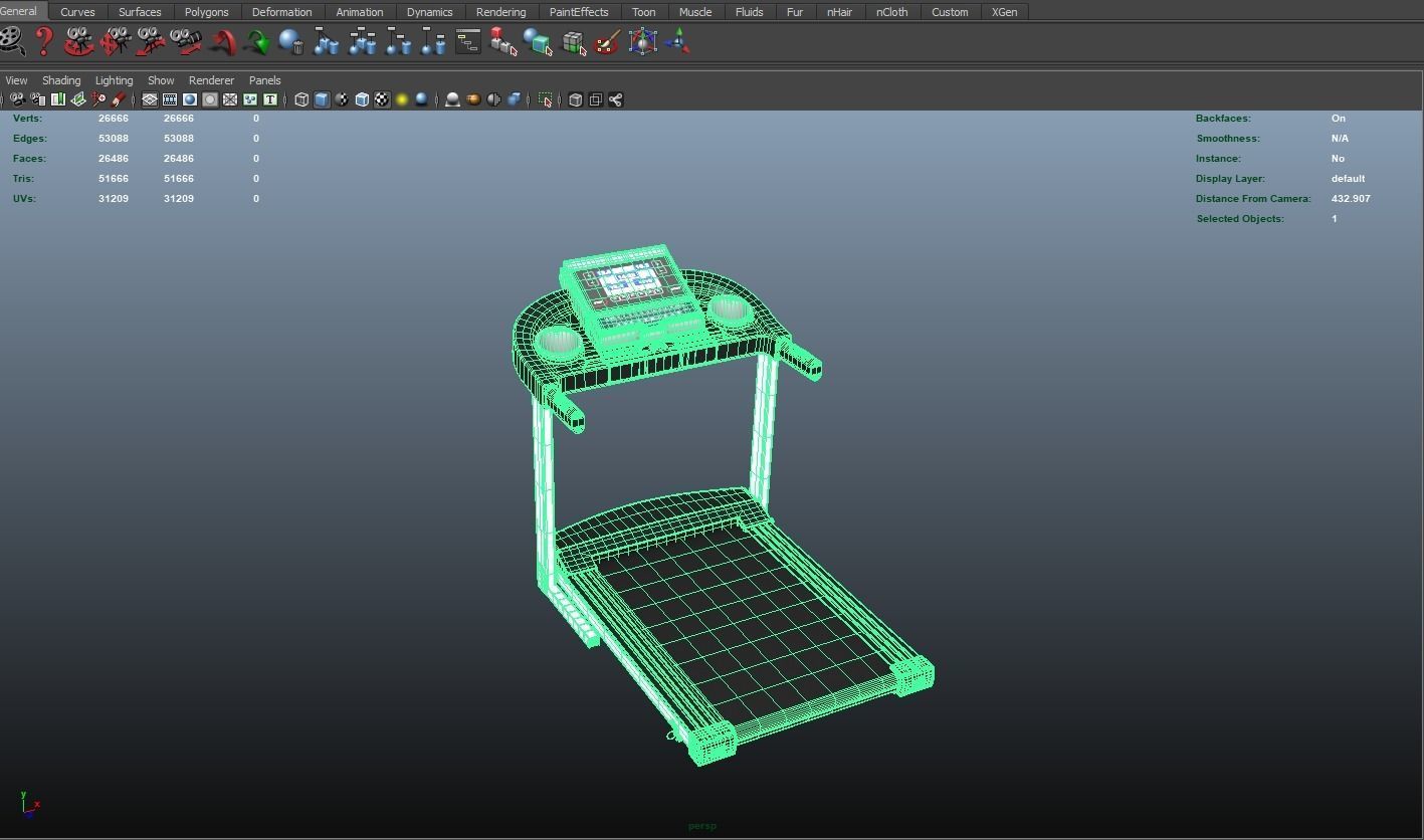 Running Treadmill 3d Model VR Low-poly 3D model_15