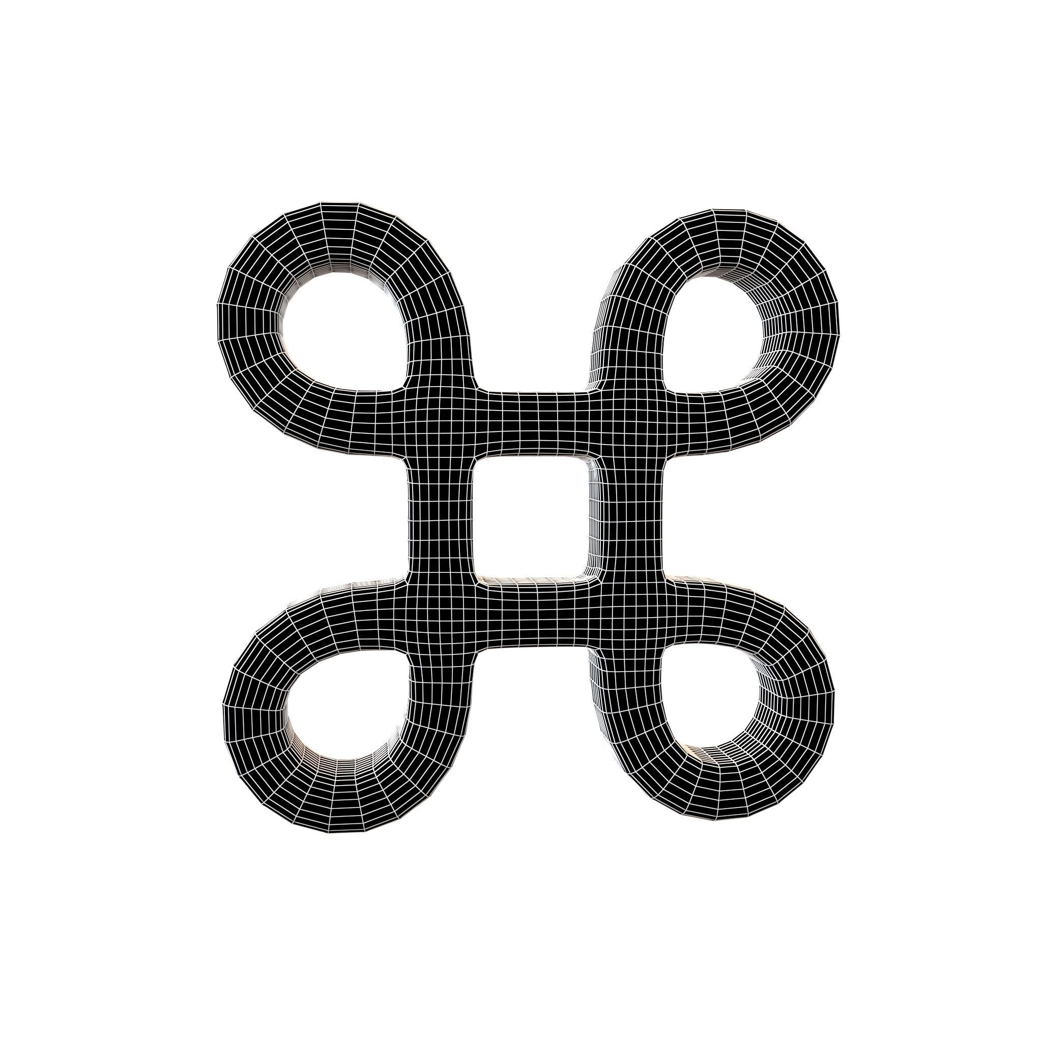 Command Symbol v1 001 Low-poly 3D model_4