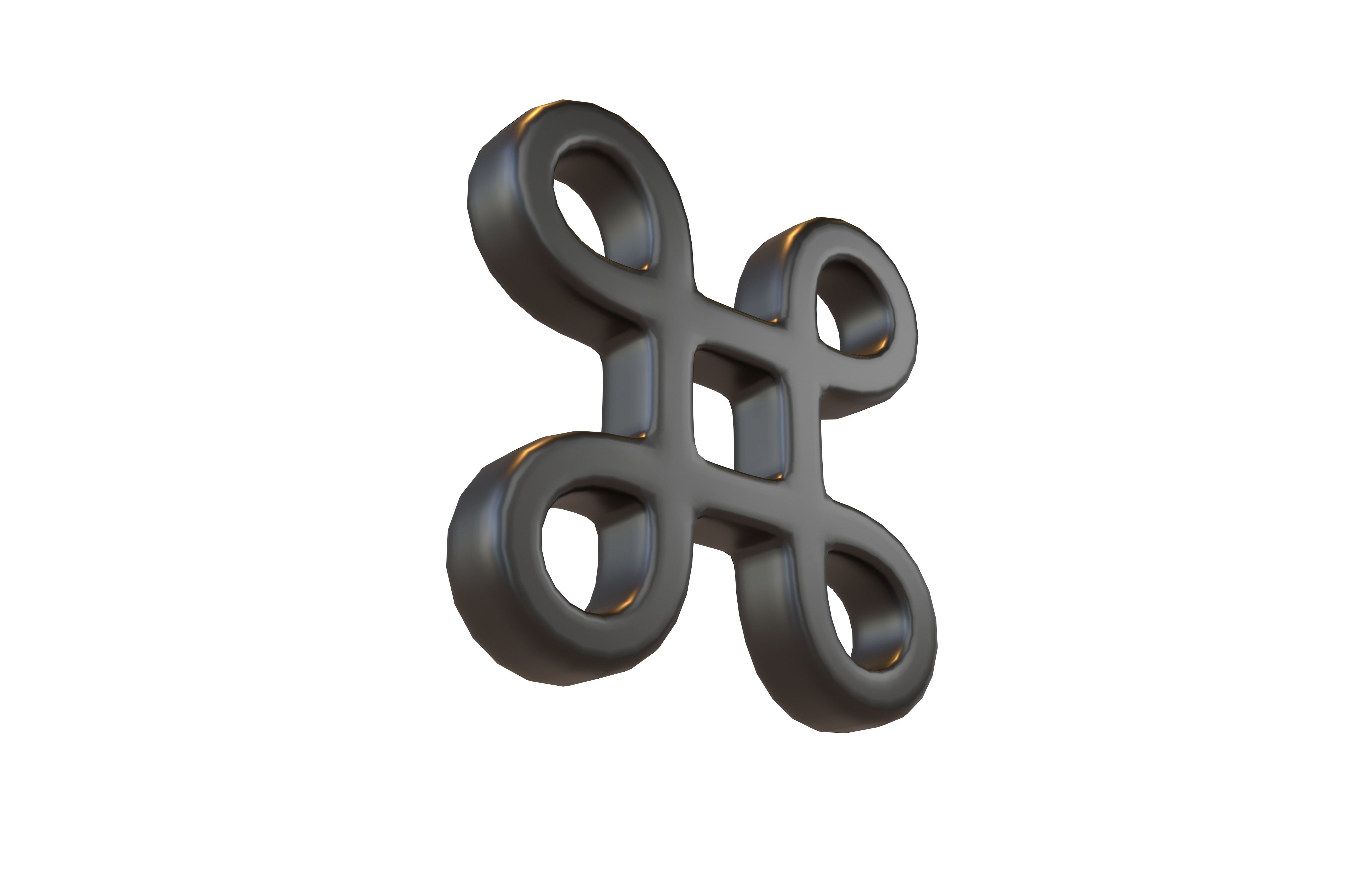 Command Symbol v1 001 Low-poly 3D model_3