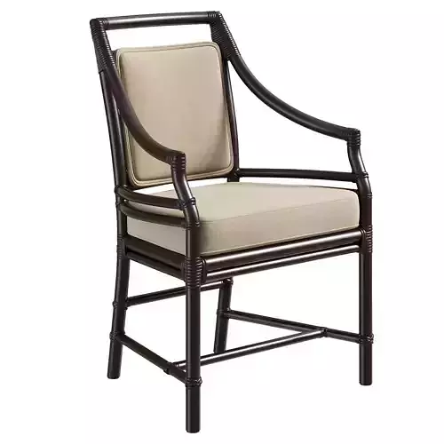 RATTAN TARGET ARMCHAIR UPHOLSTERED BACK by Bakerfurniture