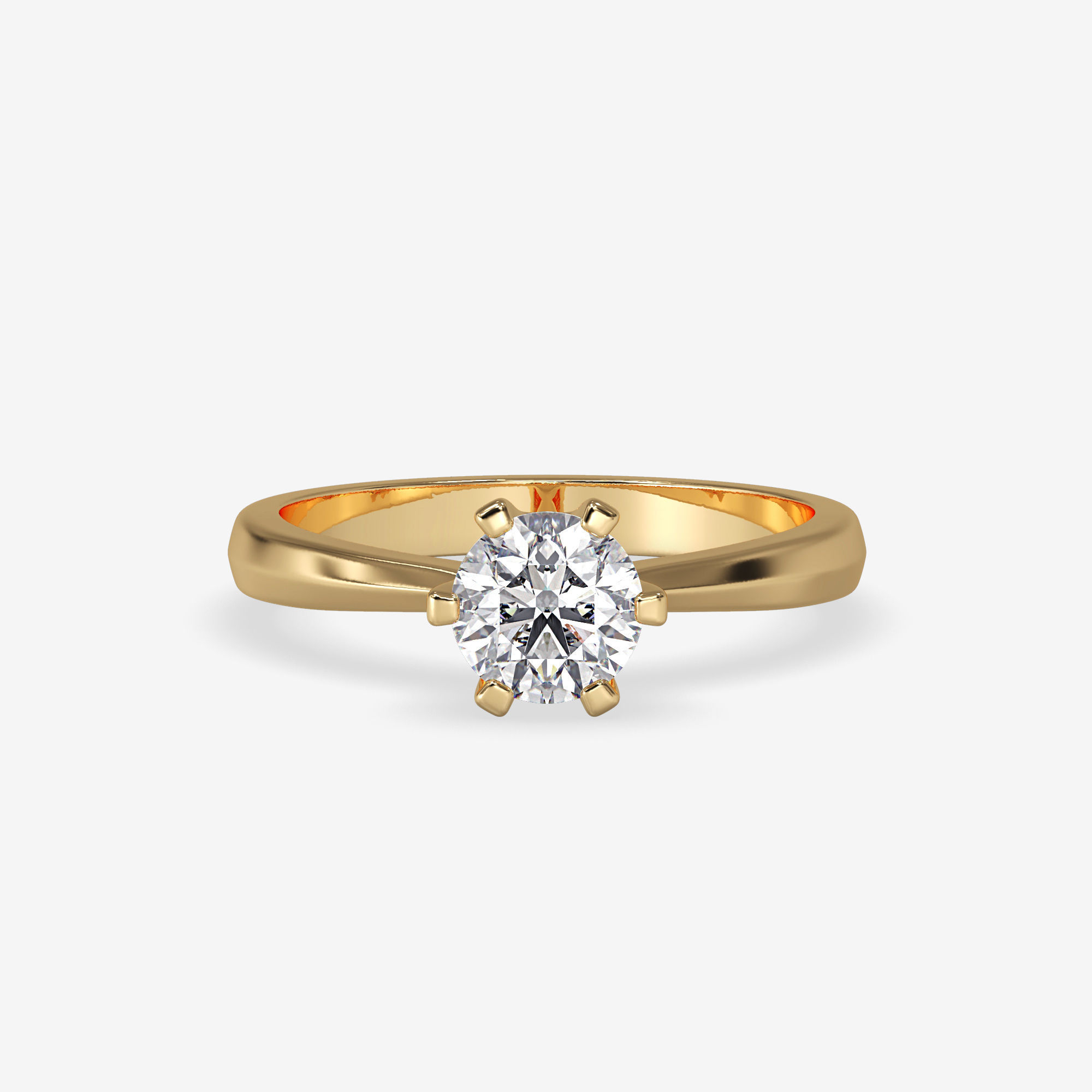 CJ-0049 solitaire diamond engagement ring gold 3D print model_10