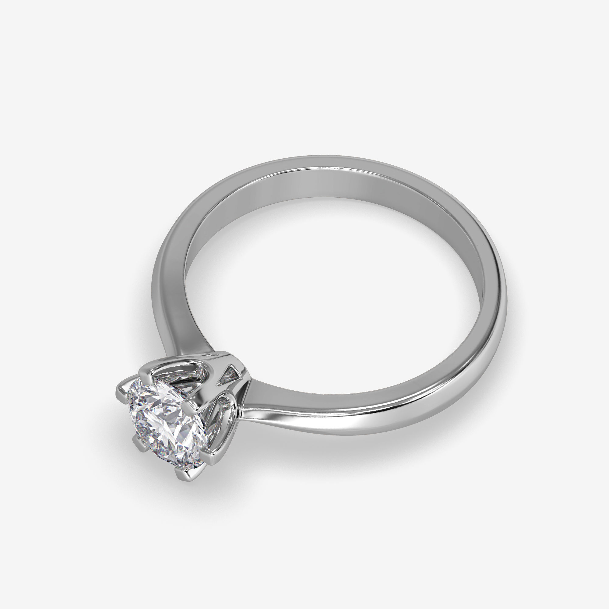 CJ-0049 solitaire diamond engagement ring gold 3D print model_8